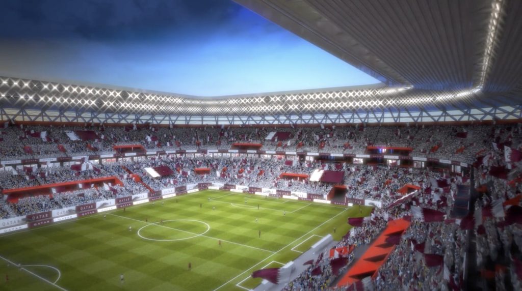 Uno stadio costruito con i container per Qatar 2022