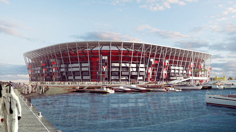Uno stadio costruito con i container per Qatar 2022
