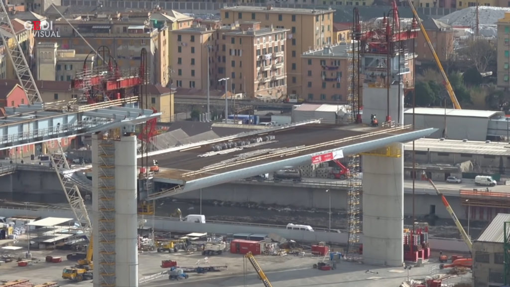 Nuovo ponte di Genova, posizionata la prima maxi trave