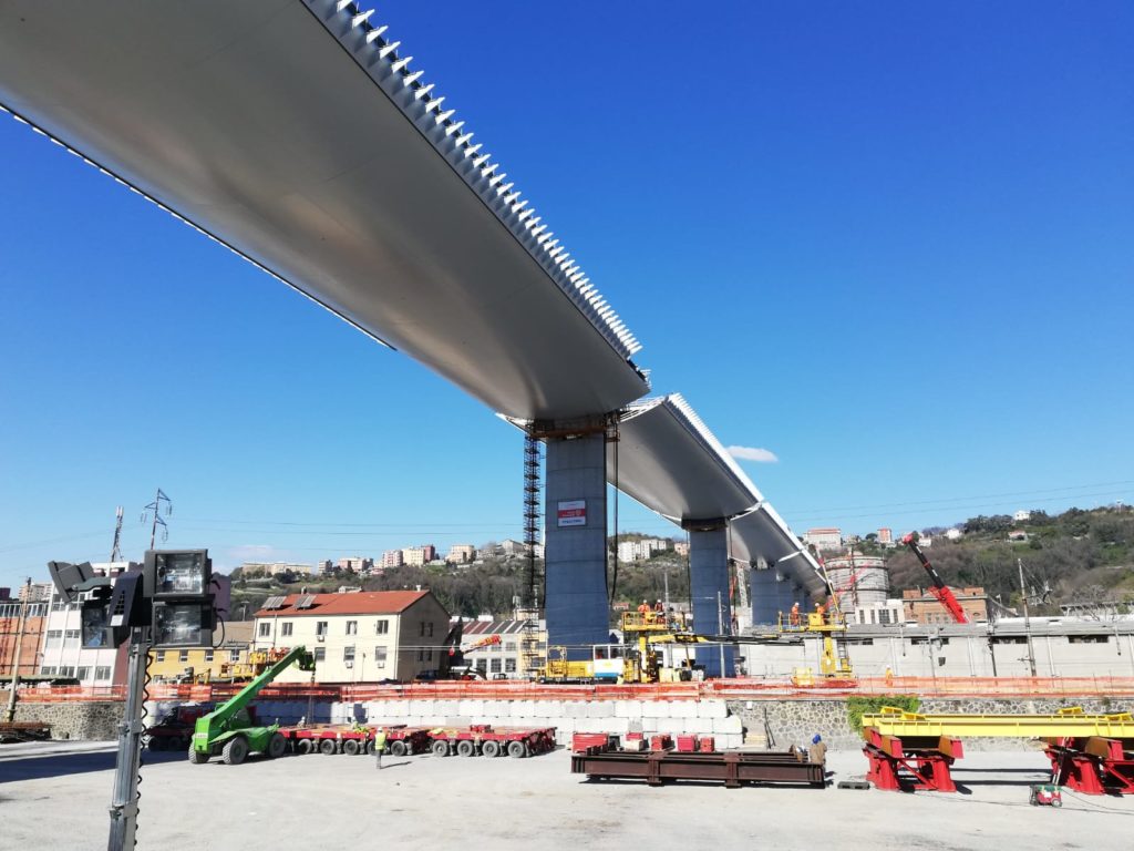 La Covid-19 non ferma la rinascita del ponte Morandi. Ph. commissario.ricostruzione.genova.it