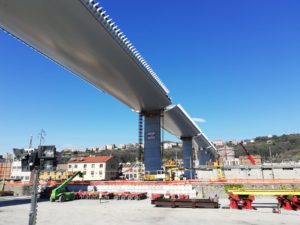 La Covid-19 non ferma la rinascita del ponte Morandi. Ph. commissario.ricostruzione.genova.it