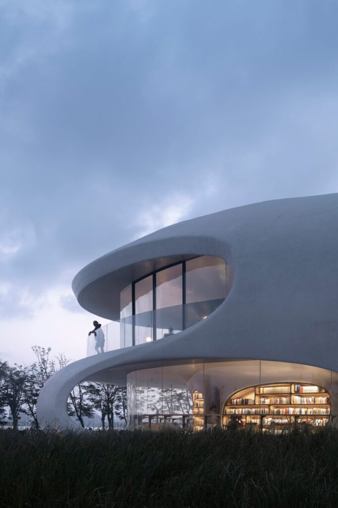 La biblioteca amorfa in un'isola cinese