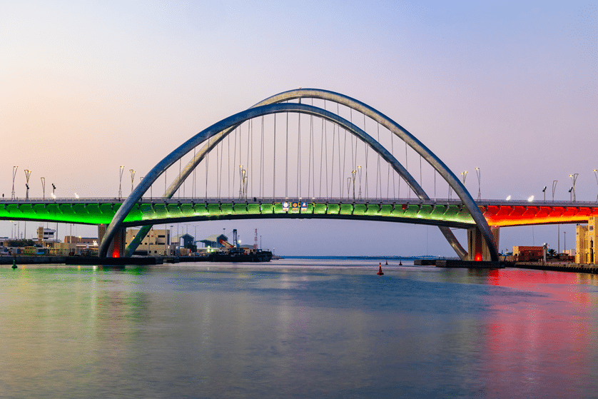 Vista dell’Infinity Bridge di Dubai