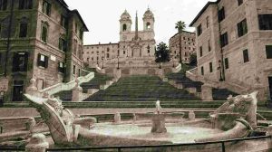 Foto in bianco e nero di Trinita dei Monti (Pixabay)