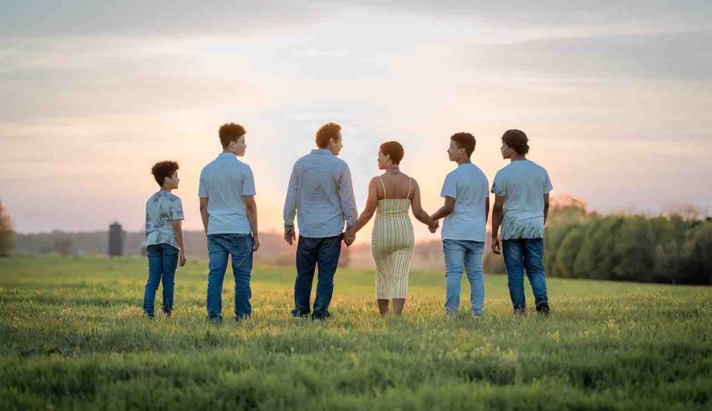 Famiglia nel parco